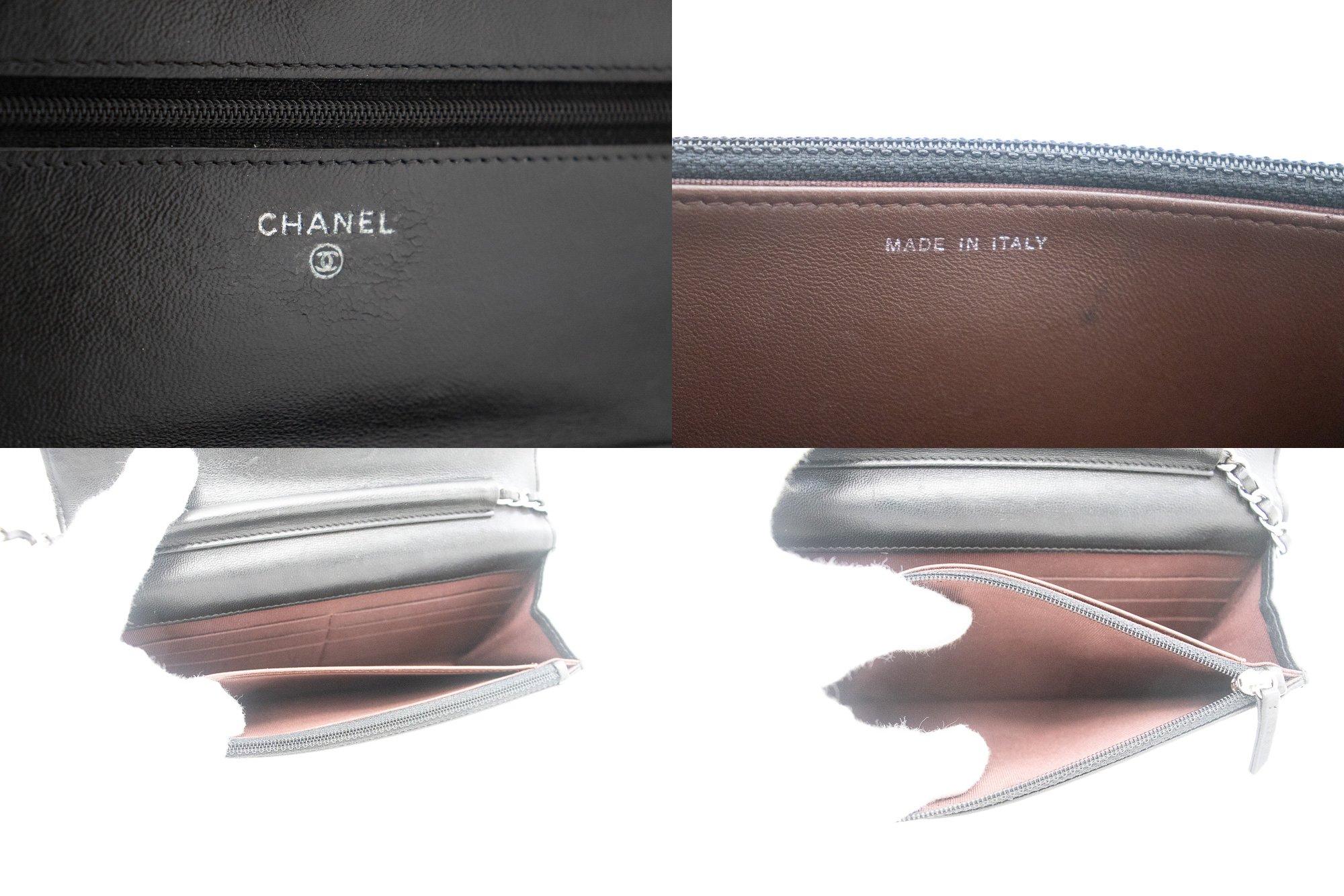 CHANEL Black Classic WOC Wallet On Chain Shoulder Bag Lambskin 1