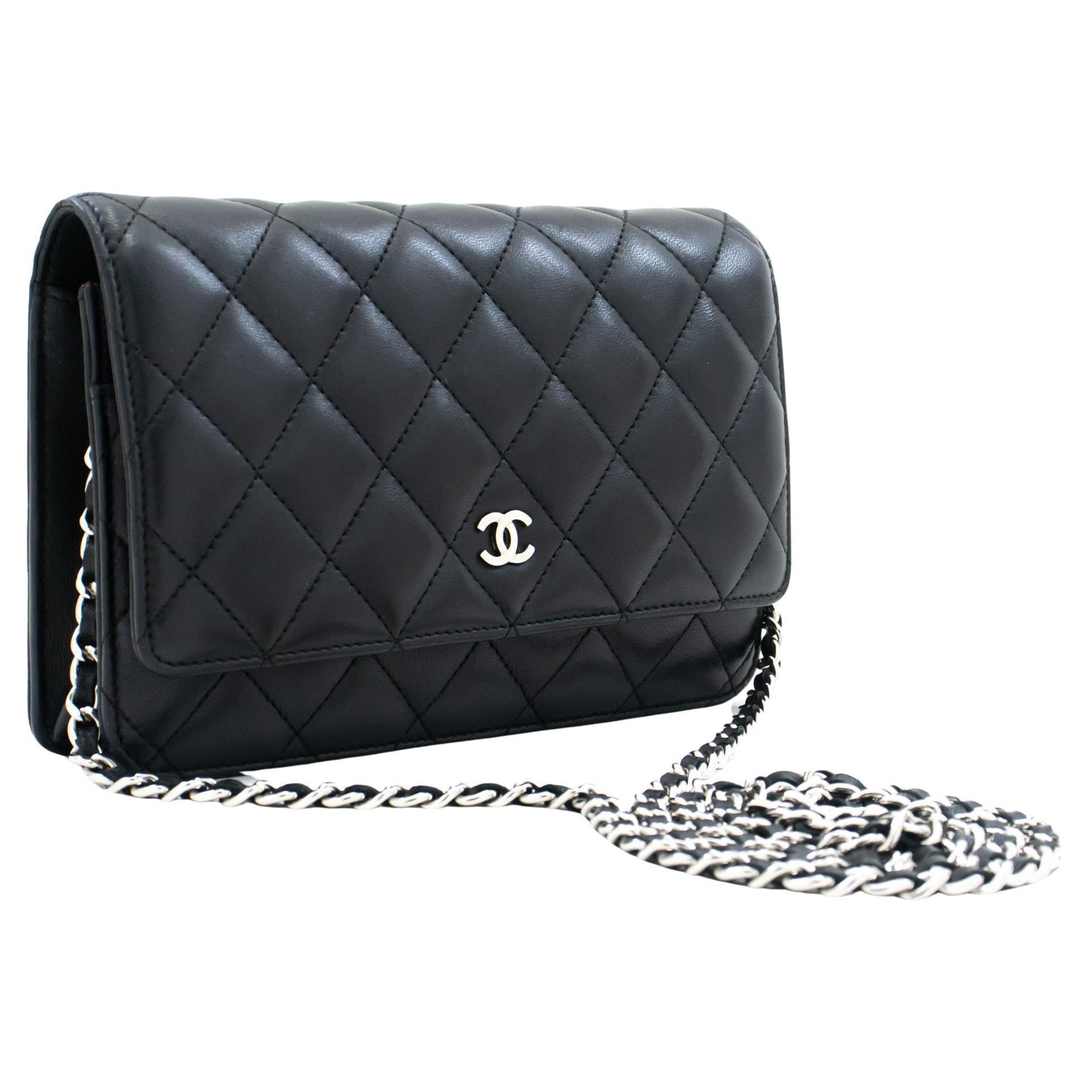Chanel Black Quilted Lambskin Leather Golden Class WOC Clutch Bag - Yoogi's  Closet