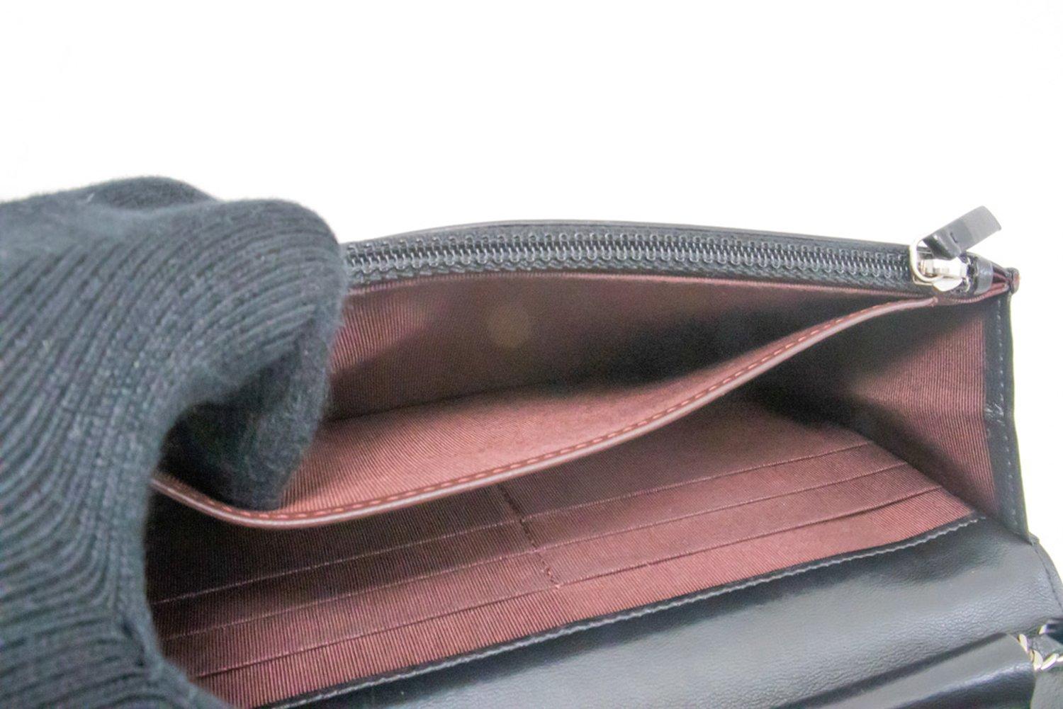 CHANEL Noir Classic WOC Wallet On Chain Shoulder Bag Lambskin SV 11