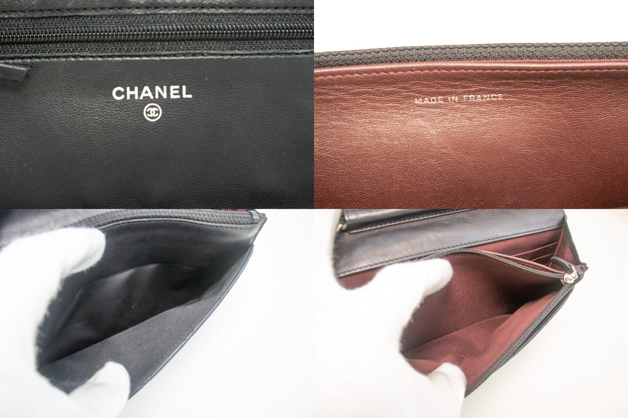 CHANEL Black Classic WOC Wallet On Chain Shoulder Bag Lambskin SV 4
