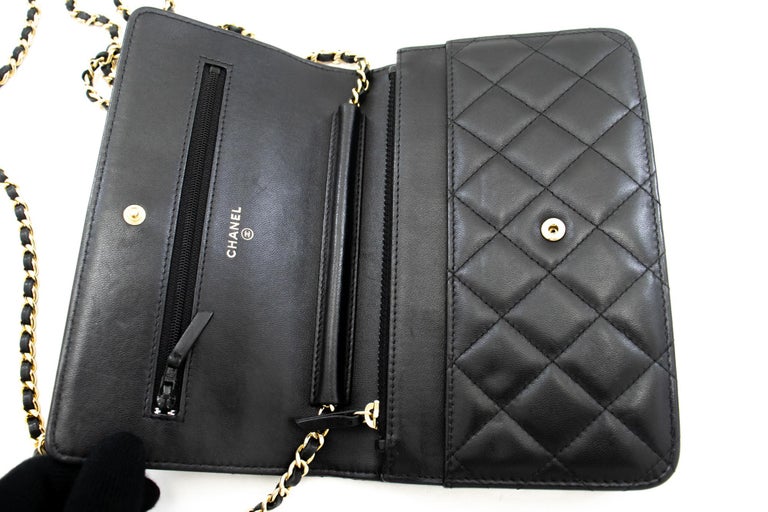 CHANEL Black Classic WOC Wallet On Chain Shoulder Crossbody Bag For Sale at  1stDibs