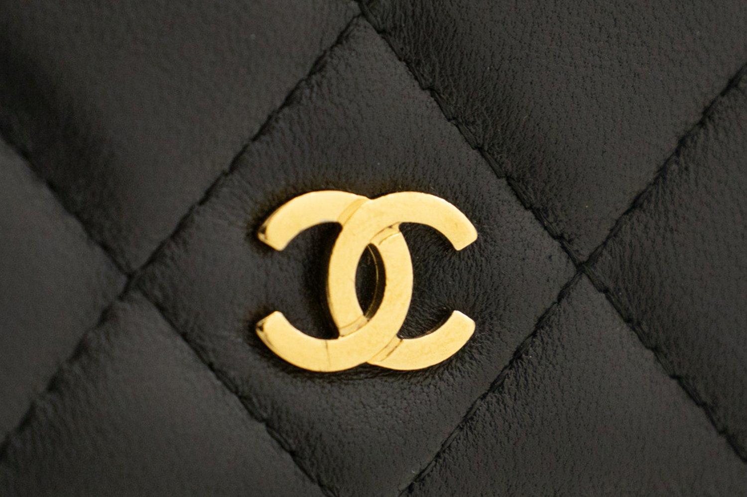 CHANEL Black Classic WOC Wallet On Chain Shoulder Crossbody Bag For Sale 5