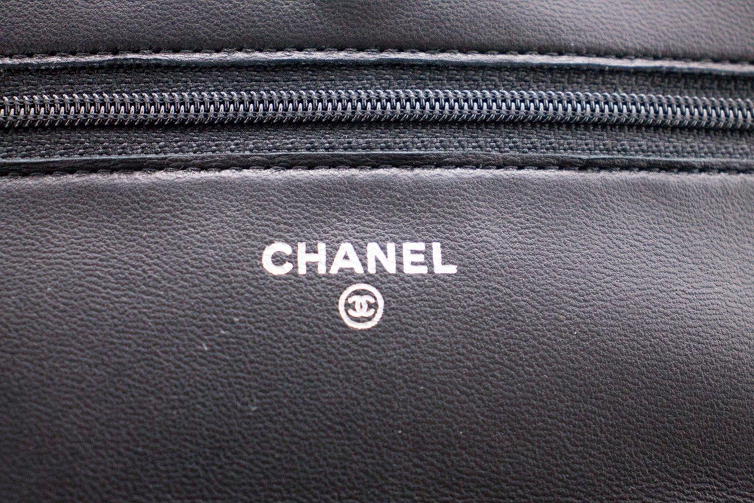CHANEL Black Classic WOC Wallet On Chain Shoulder Crossbody Bag 7