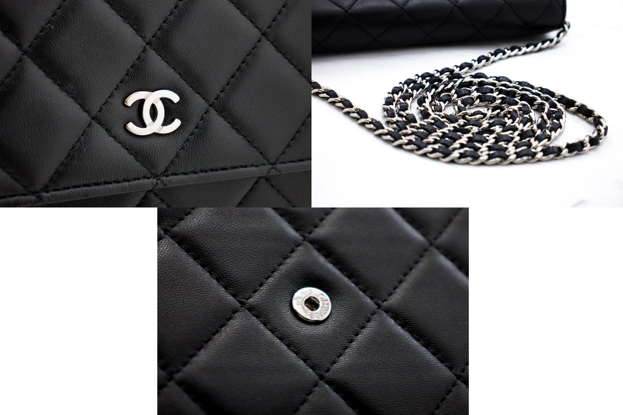 CHANEL Black Classic WOC Wallet On Chain Shoulder Crossbody Bag 2