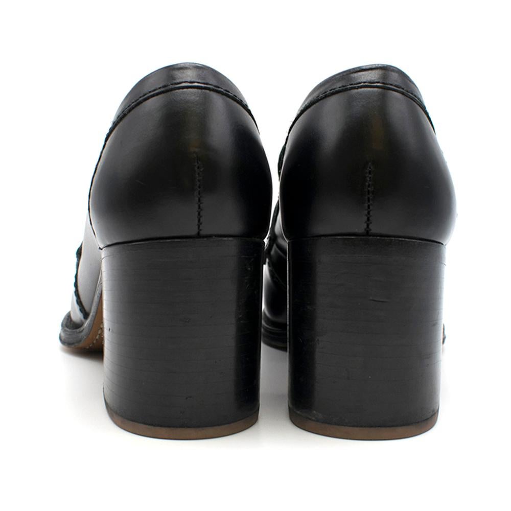 Chanel black clover embellished mid heel loafers SIZE 38 For Sale 1