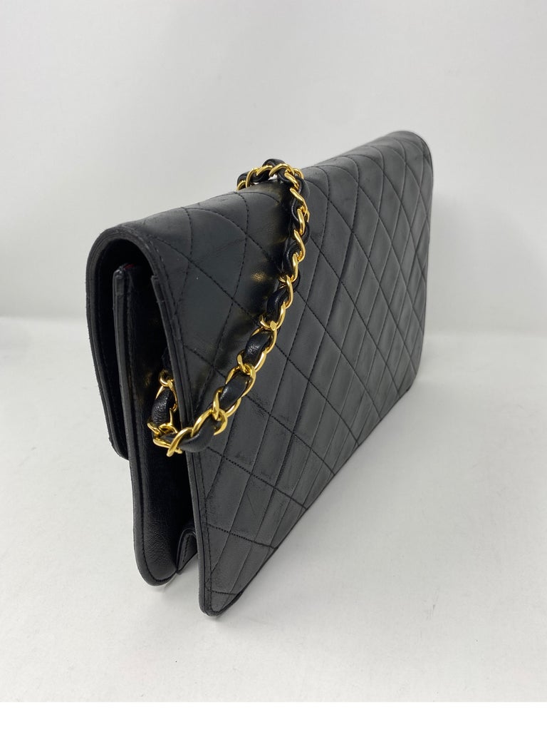 Chanel Black Clutch Bag Chain Strap at 1stDibs