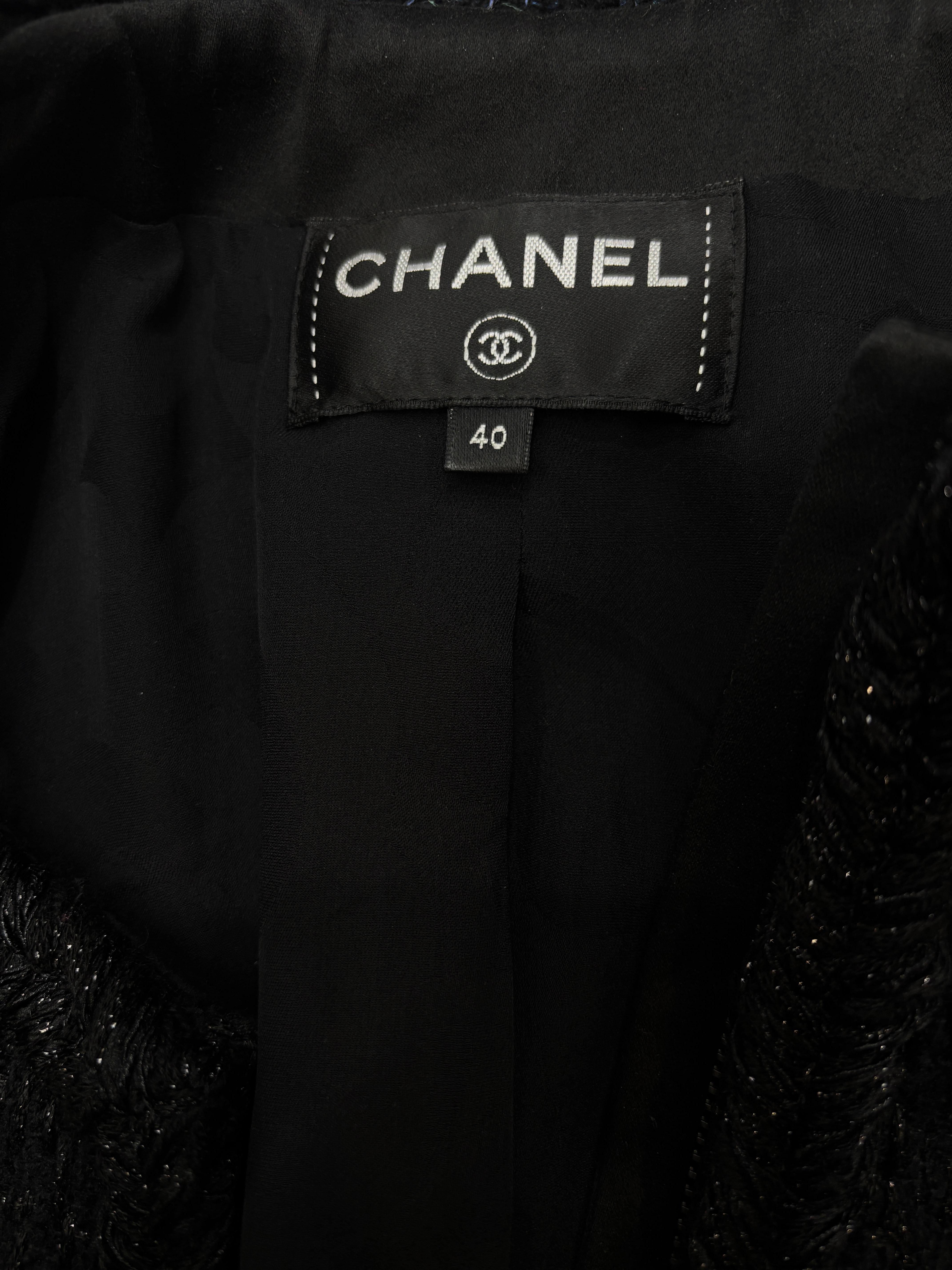Chanel Black Coat Size 40/2019 Collection For Sale 9