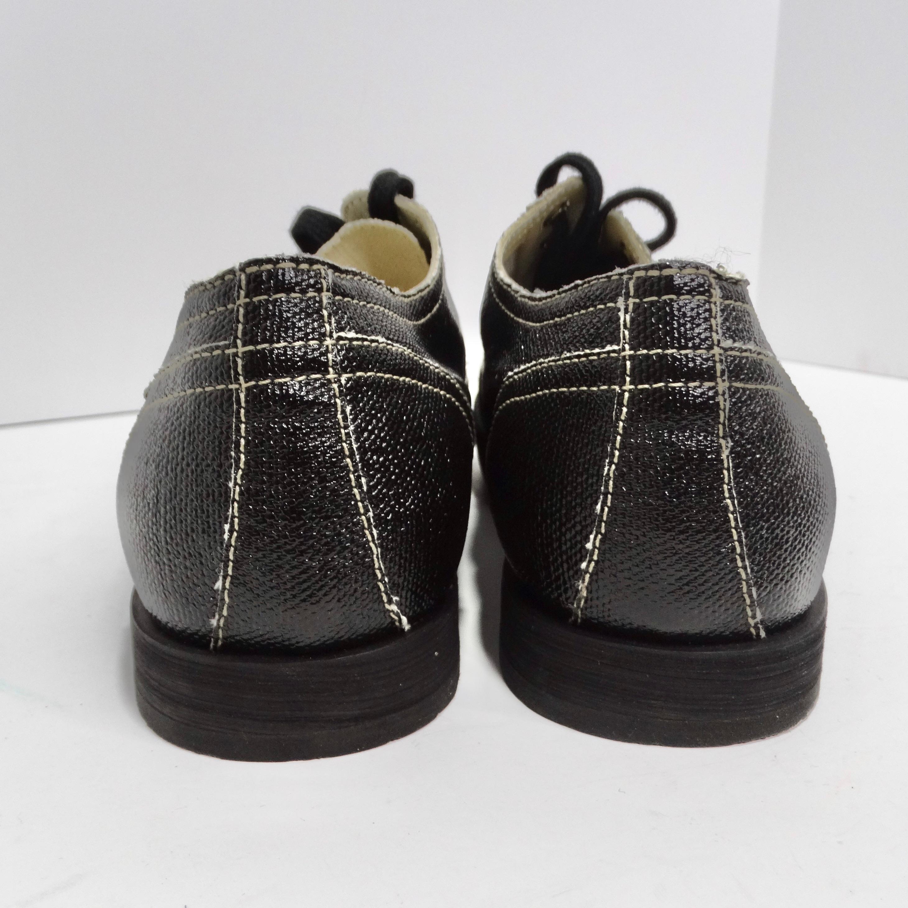Chanel Black Coated Toile Lace Up Sneakers For Sale 2