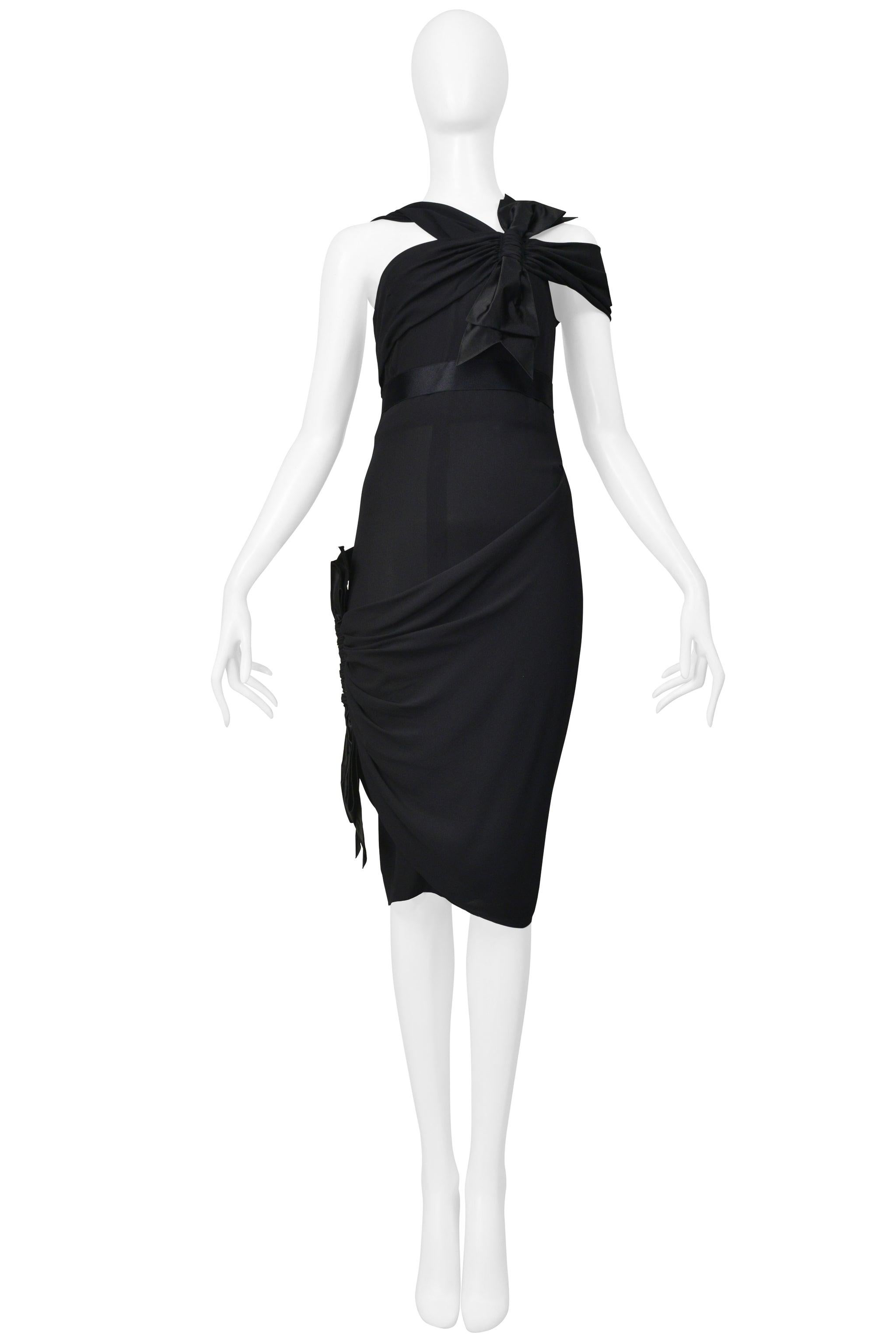 Donna Abito da cocktail nero Chanel con fiocchi 2007 in vendita