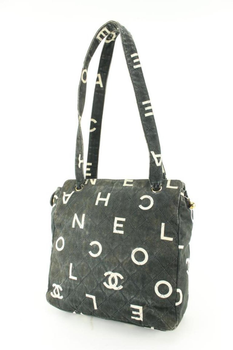 Chanel Black Coco Canvas Zip Tote Shoulder Bag 8ch630s at 1stDibs