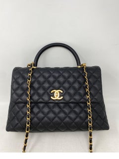 Chanel schwarze Coco-Griff-Tasche