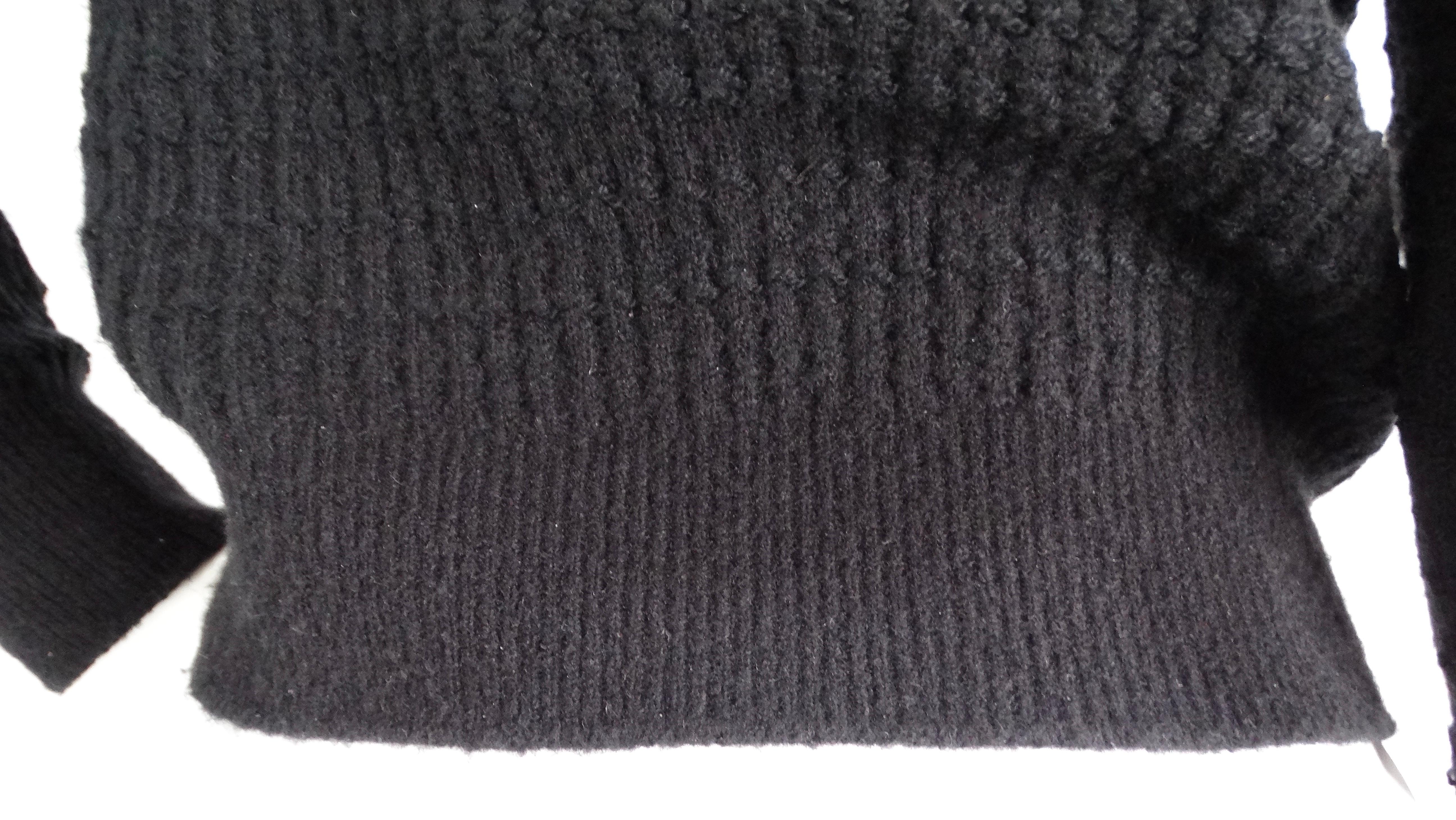 Chanel Black Coco Neige Lucky Charms Pull en cachemire et laine mélangée 2018 en vente 1