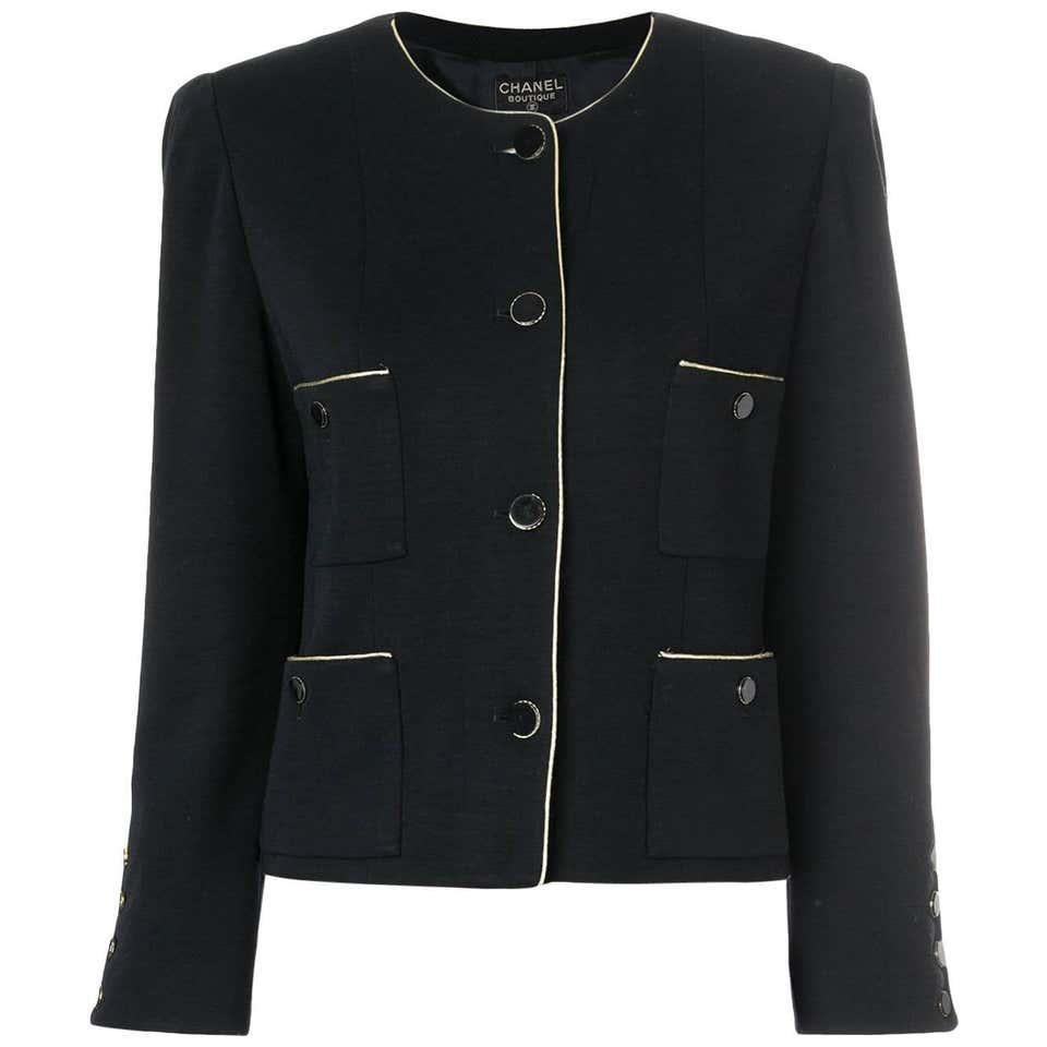 chanel collarless jacket