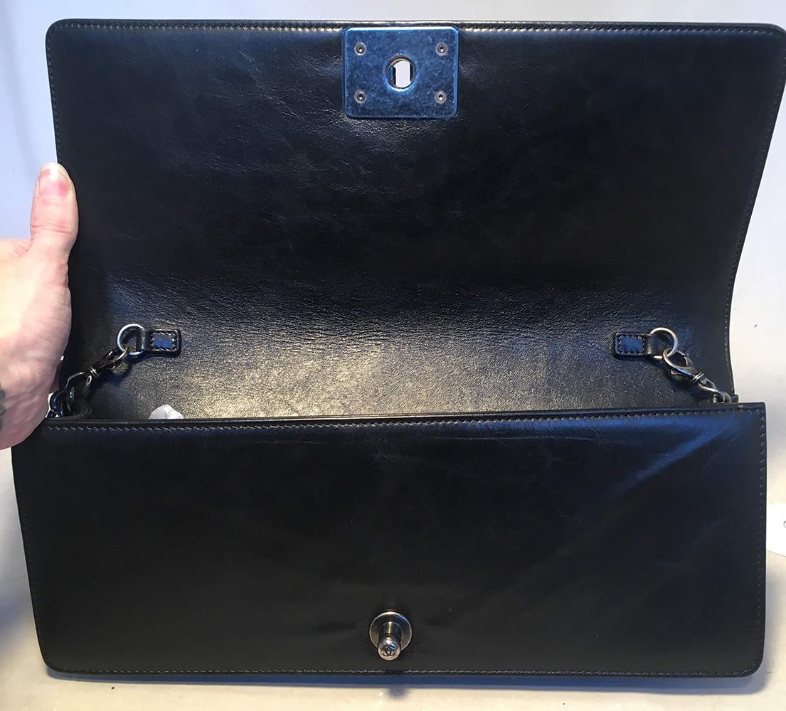 Women's Chanel Black Convertible Long Le Boy Classic Flap Clutch Shoulder Bag