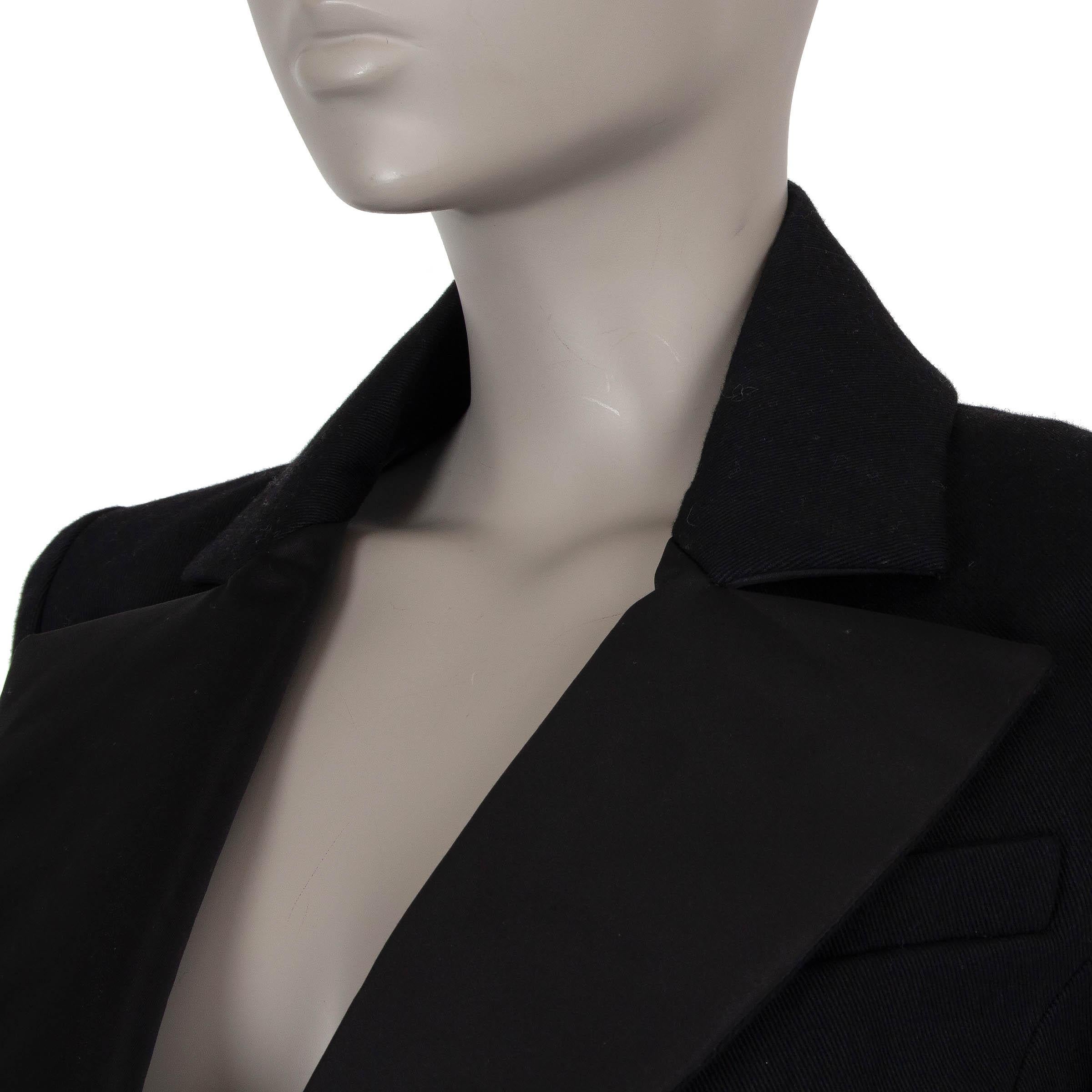 CHANEL black cotton 17C CUBA TUXEDO Blazer Jacket 40 M For Sale 1