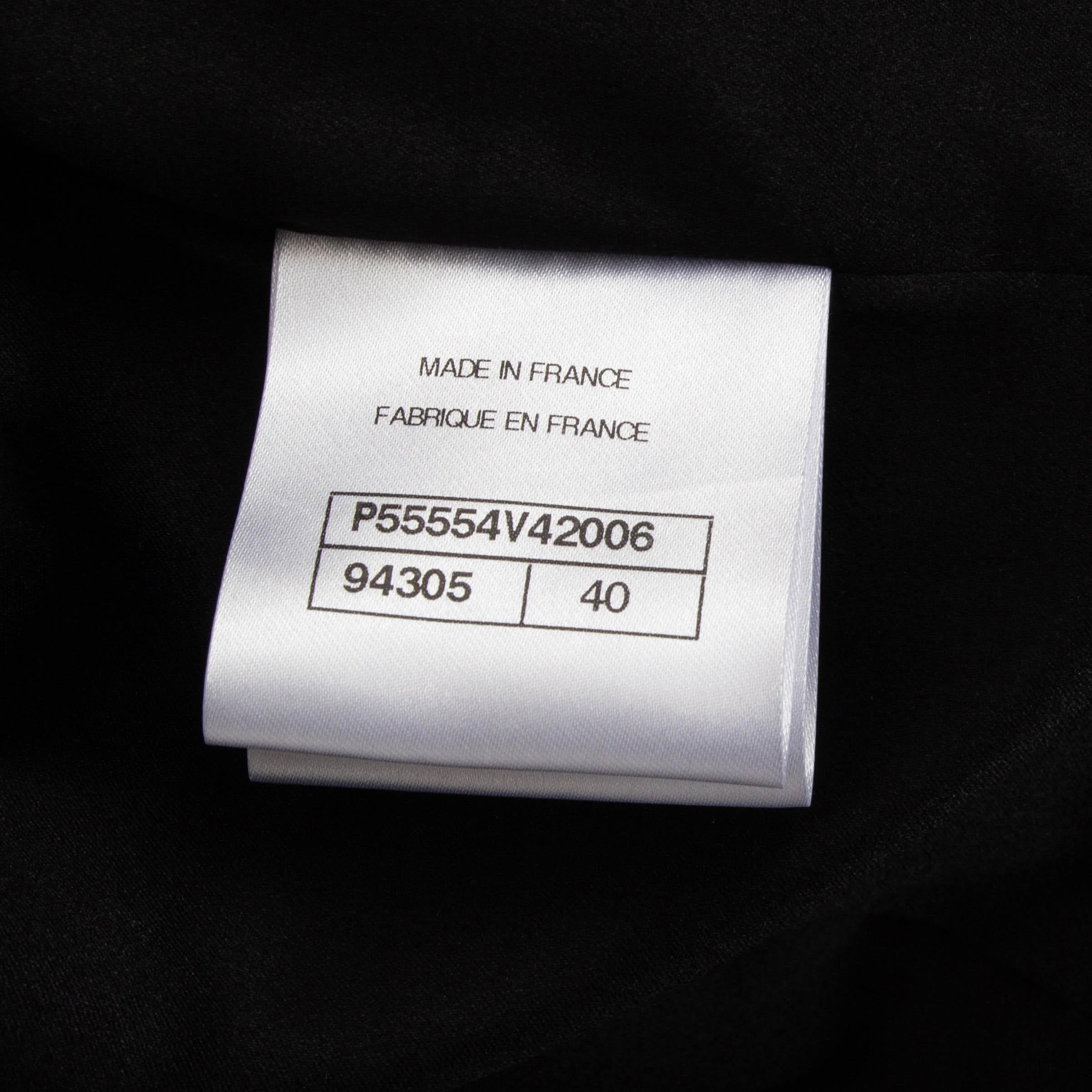 CHANEL black cotton 17C CUBA TUXEDO Blazer Jacket 40 M For Sale 4