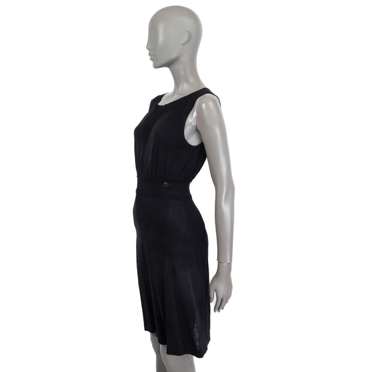 Women's CHANEL black cotton 2011 11P SLEEVELESS KNIT Dress 36 XS For Sale