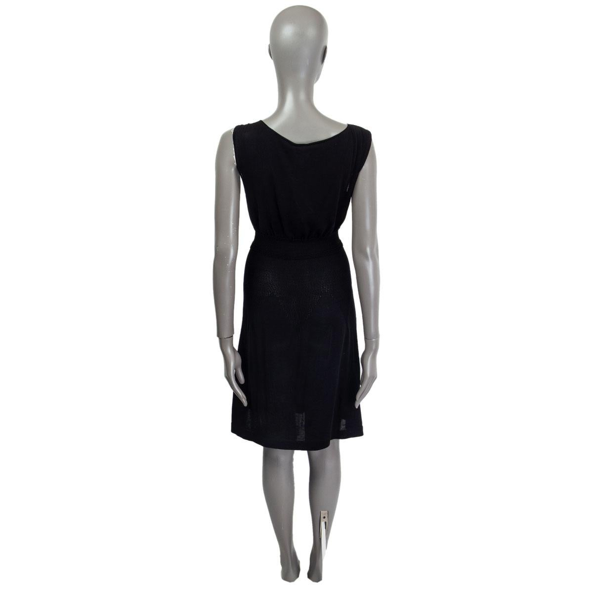 CHANEL black cotton 2011 11P SLEEVELESS KNIT Dress 36 XS For Sale 1