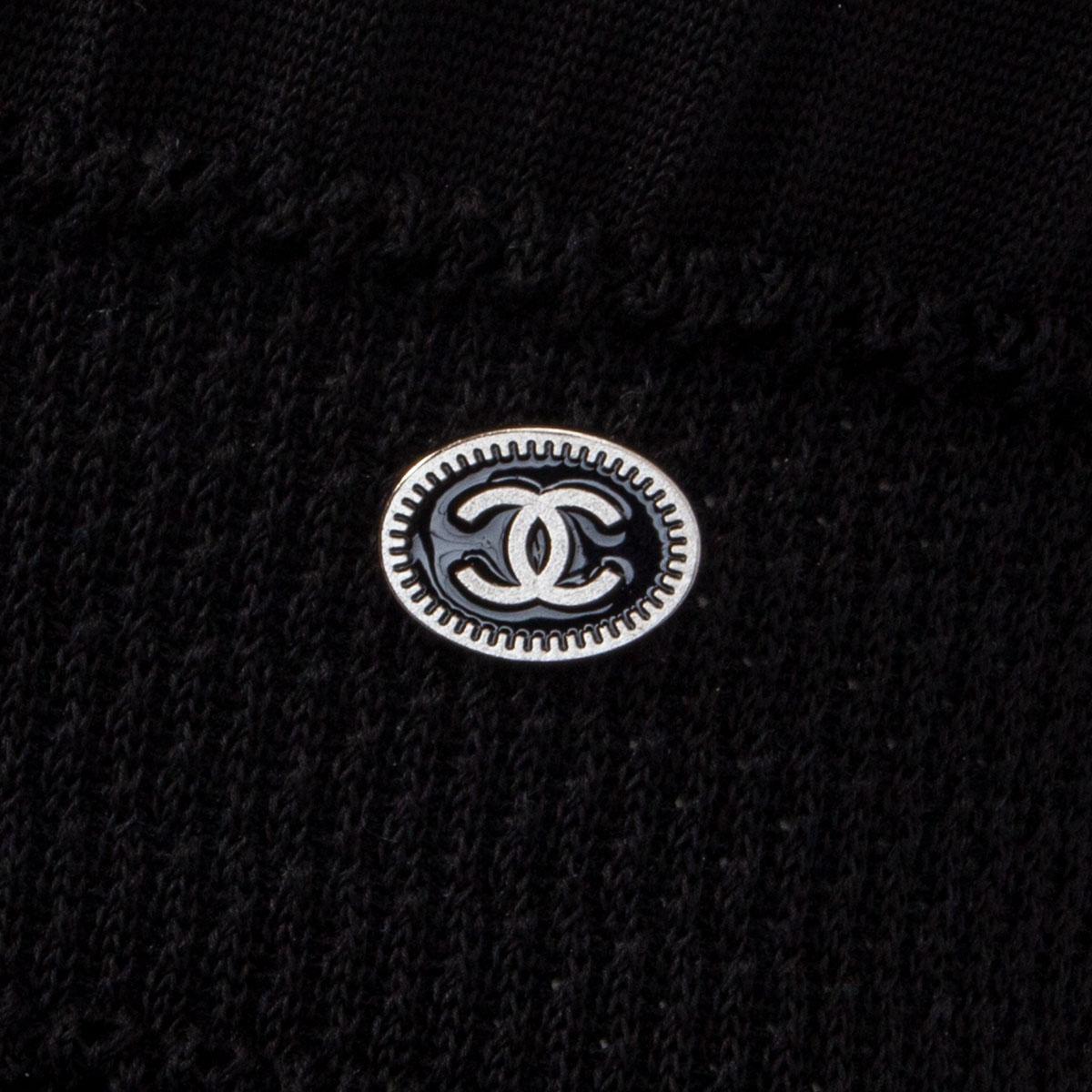 CHANEL noir coton 2011 11P Robe en tricot sans couture 36 XS en vente 2