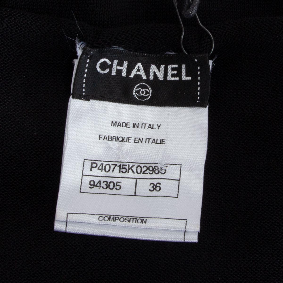 CHANEL black cotton 2011 11P SLEEVELESS KNIT Dress 36 XS For Sale 3