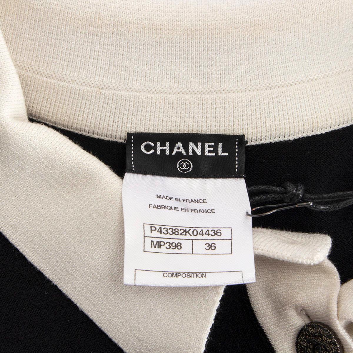 CHANEL black cotton 2012 12S DISTRESSED SHORT SLEEVE KNIT Dress 36 XS For Sale 1