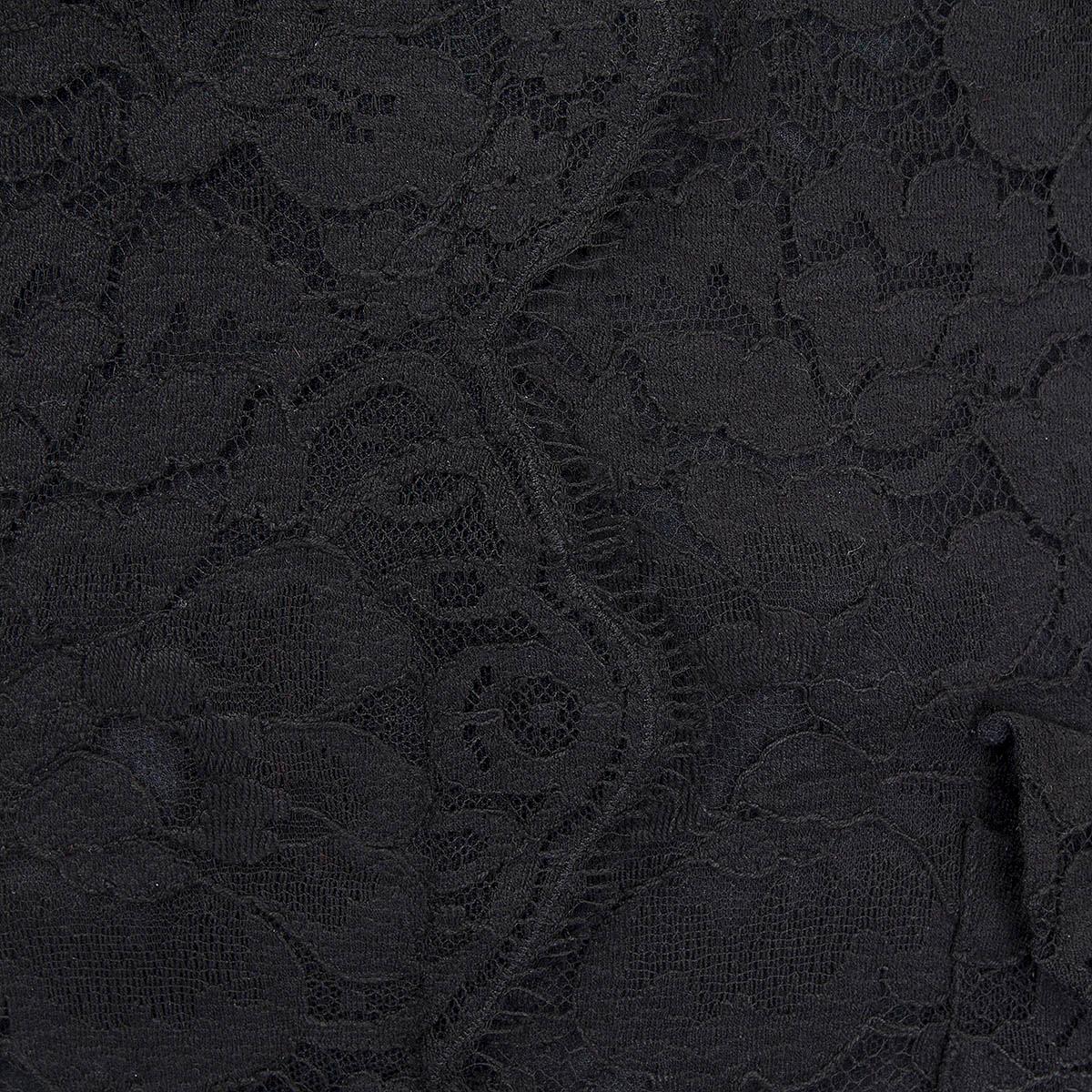 Women's CHANEL black cotton 2015 SLEEVELESS RACERBACK LACE COCKTAIL Dress 40 M
