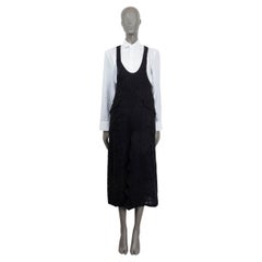 CHANEL black cotton 2015 SLEEVELESS RACERBACK LACE COCKTAIL Dress 40 M
