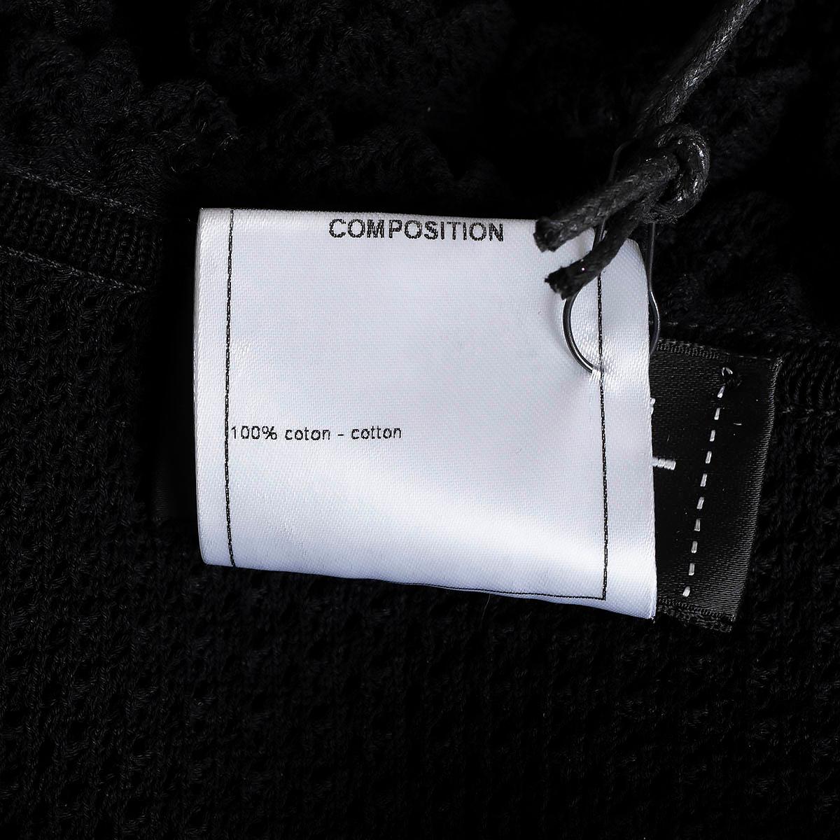 CHANEL black cotton 2016 16B SLEEVELESS OPEN KNIT Dress 38 S For Sale 5