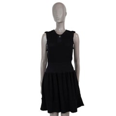 CHANEL Schwarzes Baumwollkleid aus Baumwolle 2016 16B SLEEVELESS OPEN KNIT Kleid 38 S