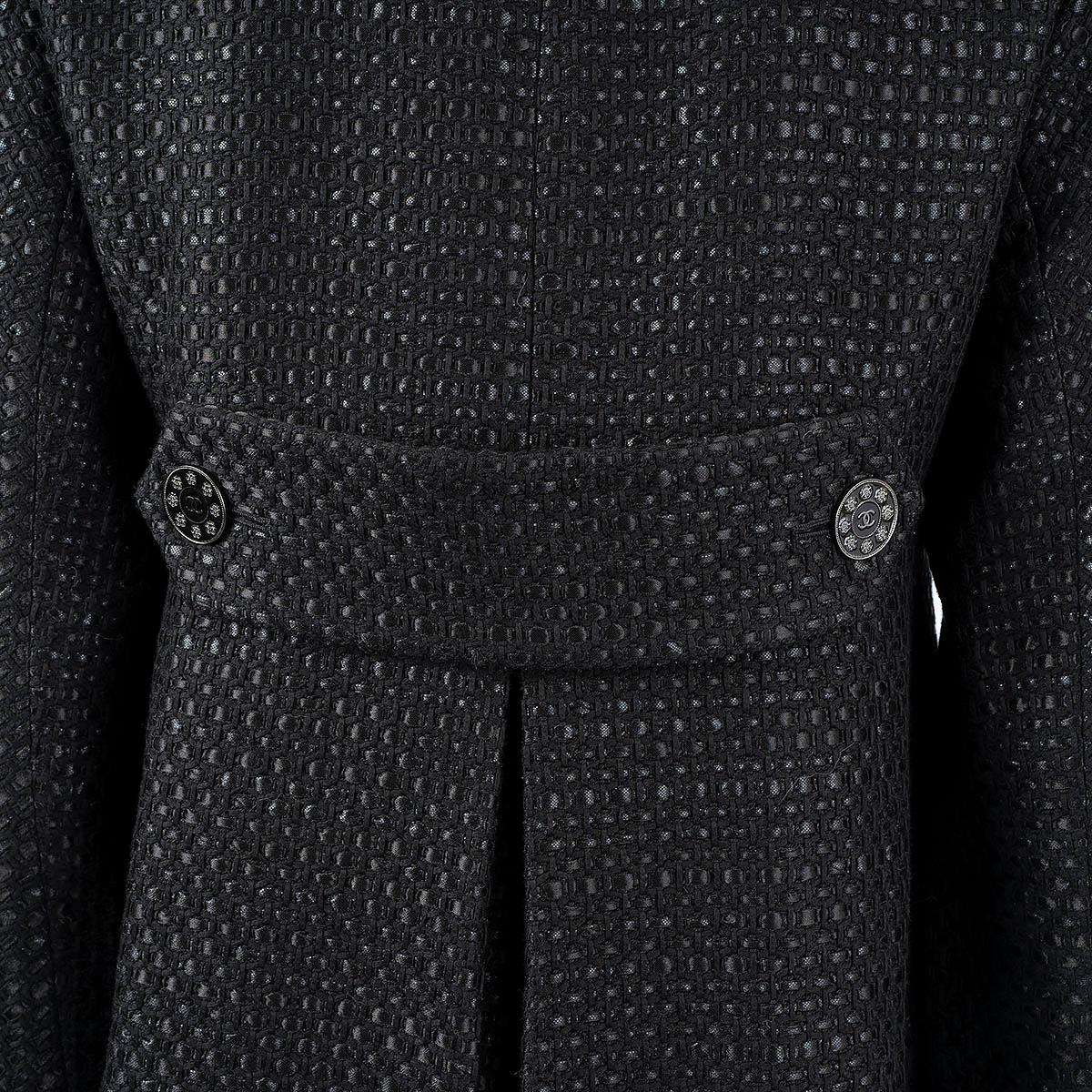 CHANEL black cotton 2016 16C SEOUL DOUBLE BREASTED Coat Jacket 38 S For Sale 4
