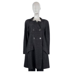 CHANEL black cotton 2016 16C SEOUL DOUBLE BREASTED Coat Jacket 38 S
