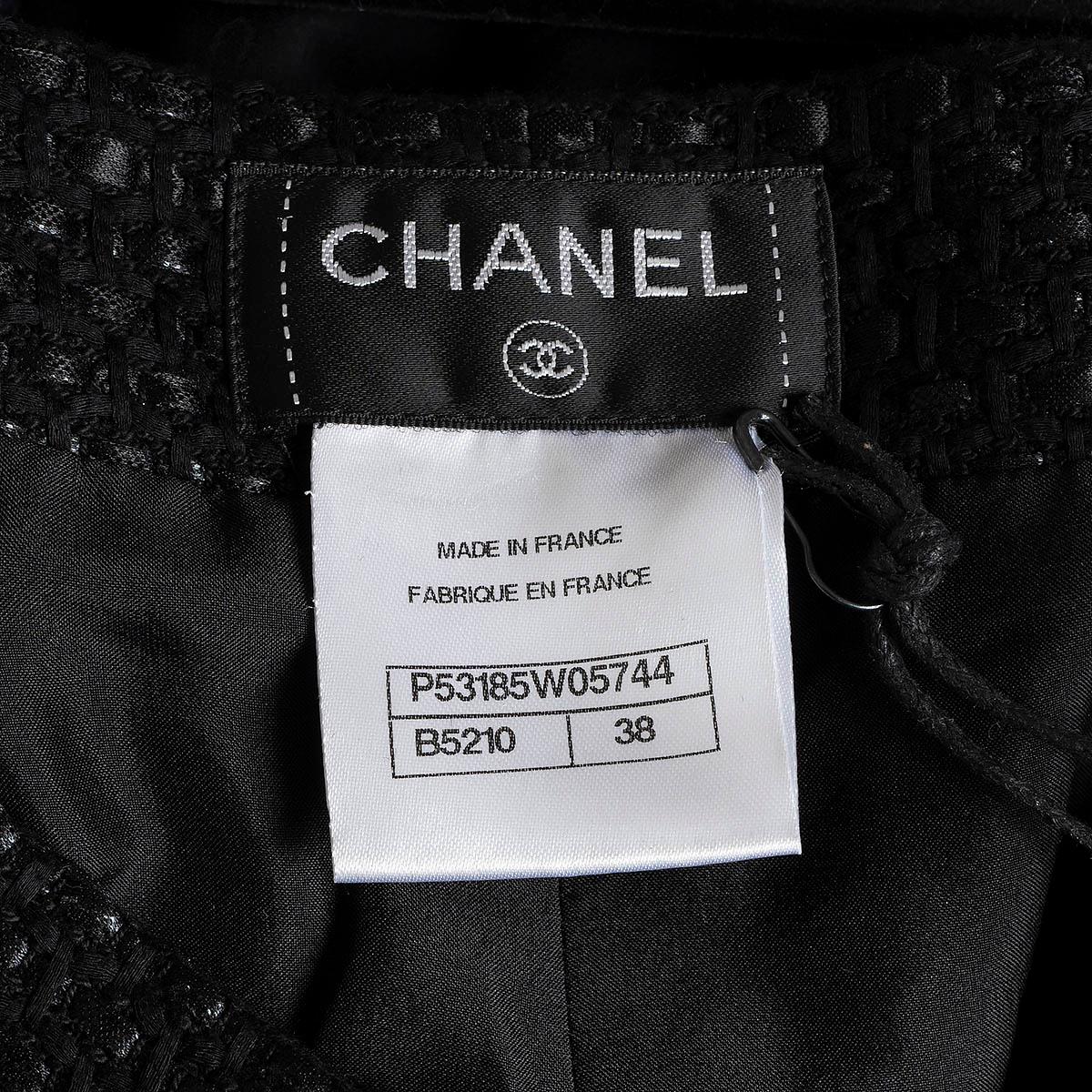 CHANEL black cotton 2016 16C SEOUL DOUBLE BREASTED PANT Suit 38 S 9