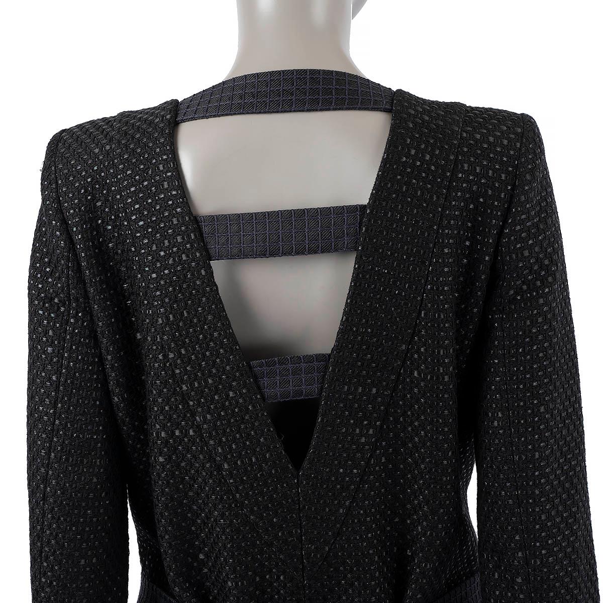 CHANEL black cotton 2016 16C SEOUL DOUBLE BREASTED PANT Suit 38 S 1
