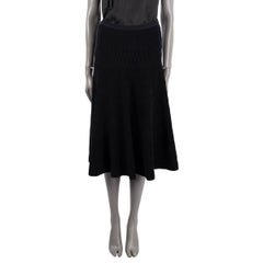 CHANEL black cotton 2016 16S TEXTURED KNIT Skirt 38 S