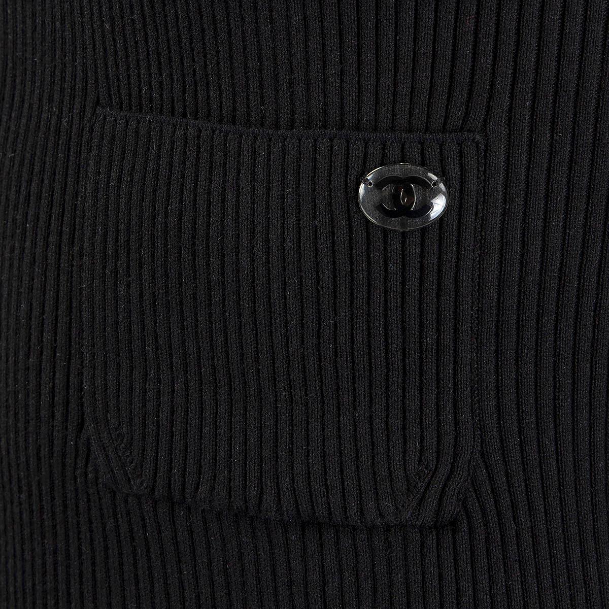 CHANEL black cotton 2018 18S RIB KNIT MINI Jumpsuit 38 S For Sale 1