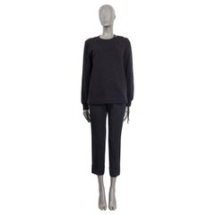 Pull-shirt CHANEL CAMELIA en coton noir, 2018, 38 S