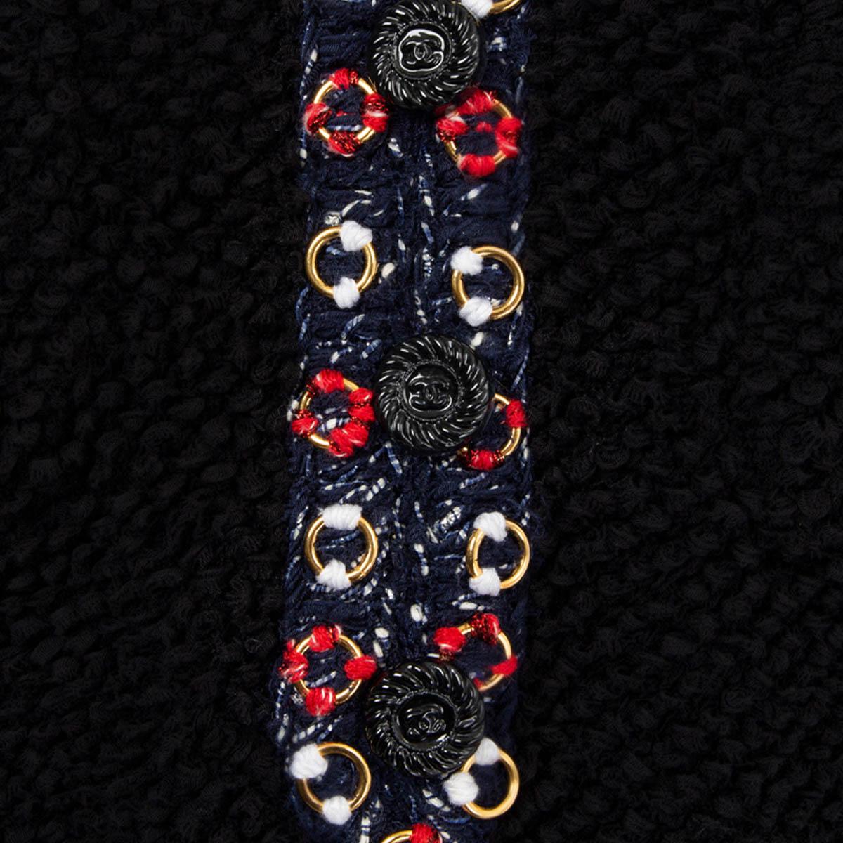 CHANEL black cotton 2019 19C LA PAUSA BOUCLE TUNIC Blouse Shirt 38 S 1