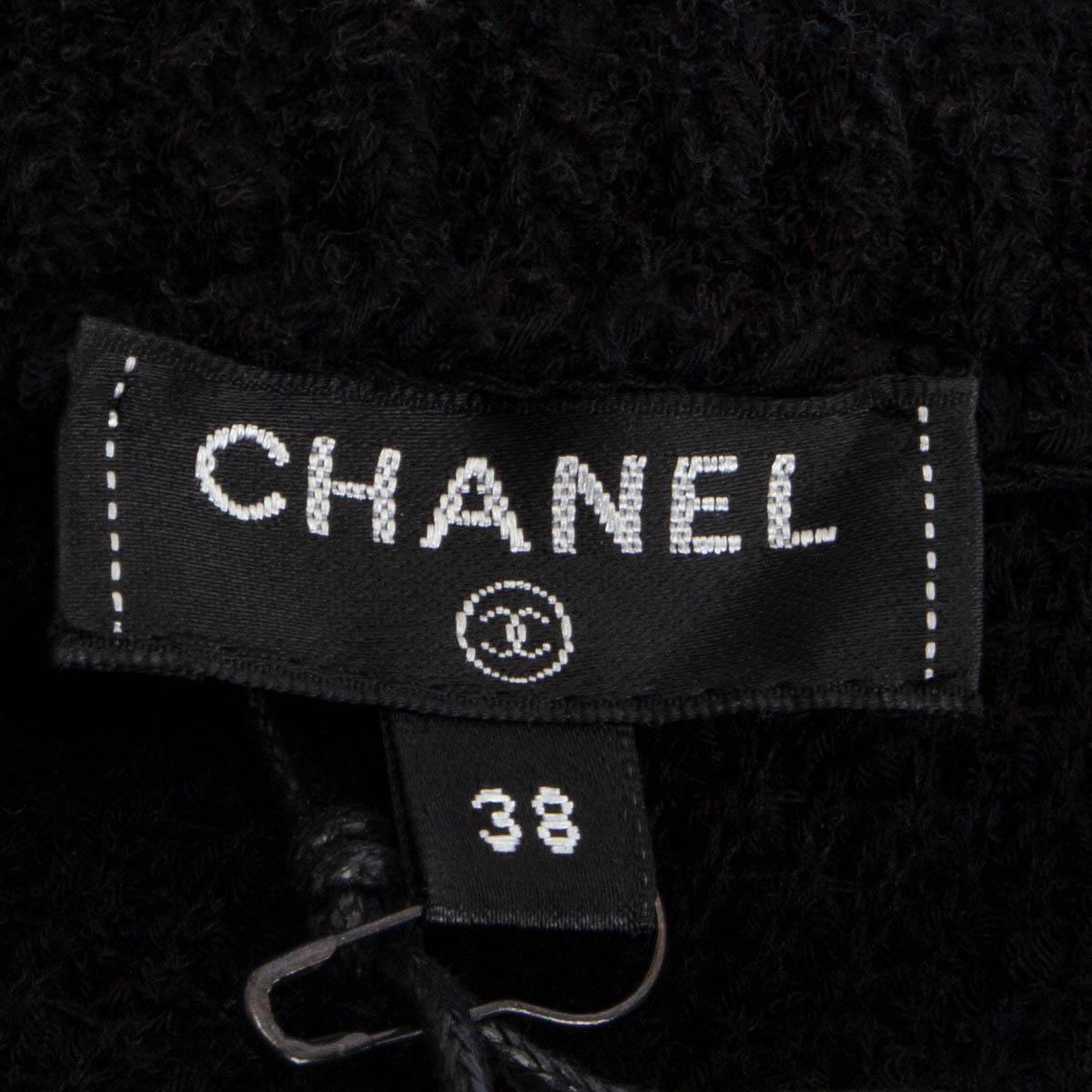 CHANEL black cotton 2019 19C LA PAUSA BOUCLE TUNIC Blouse Shirt 38 S For Sale 3
