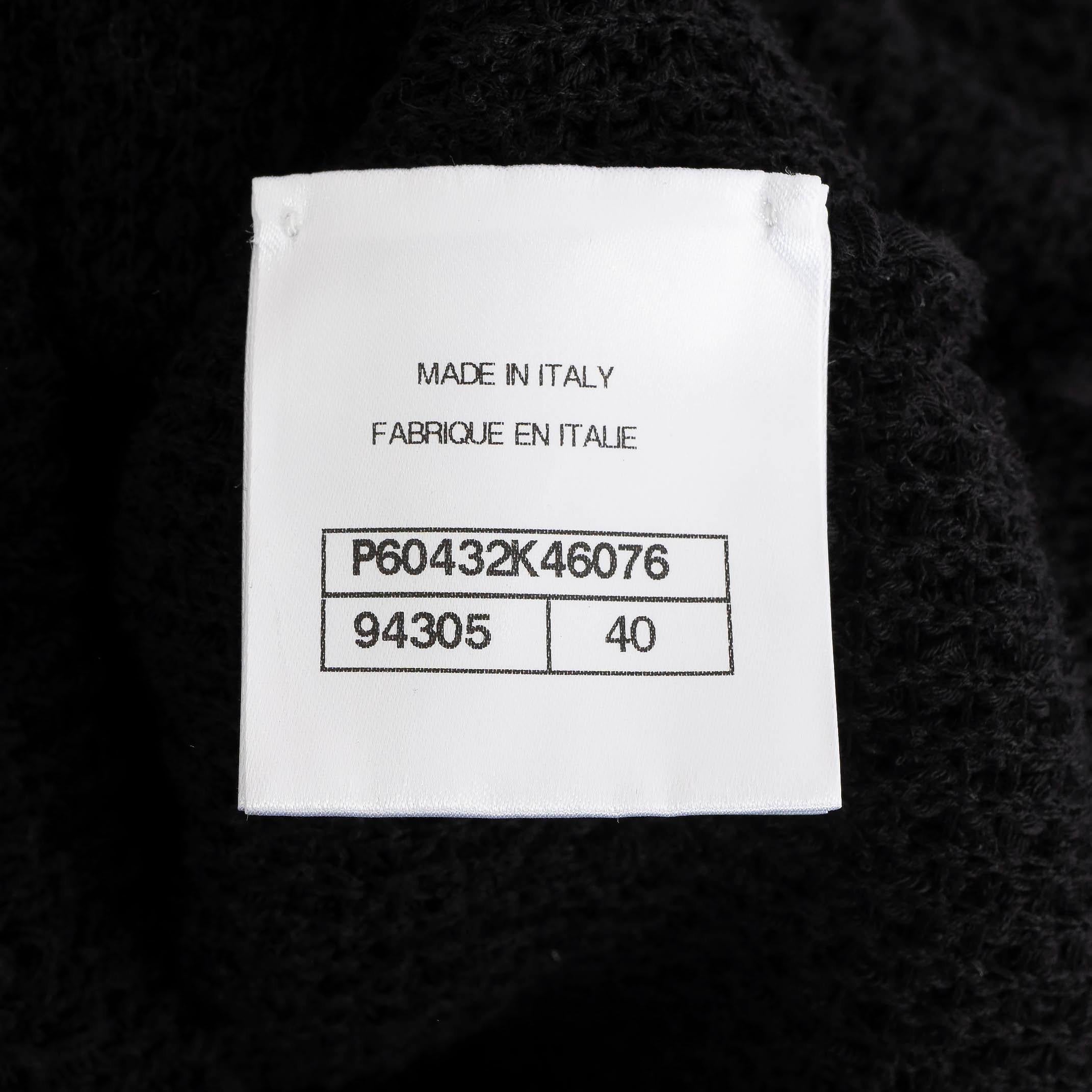 CHANEL black cotton 2019 19C LA PAUSA BOUCLE TUNIC Blouse Shirt 38 S 3