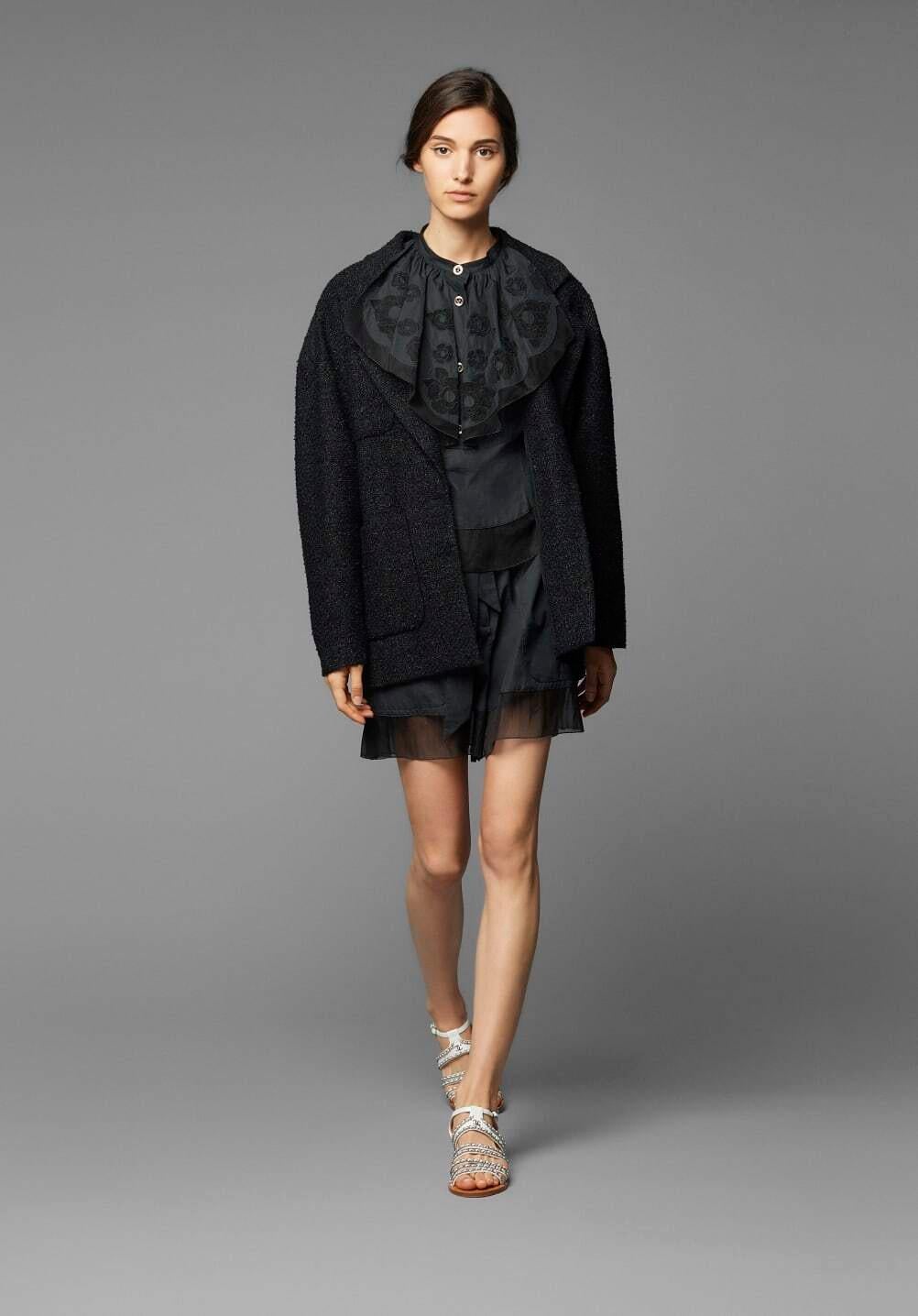 CHANEL black cotton 202020 20P BELTED CHIFFON Shorts Pants 40 M For Sale 4
