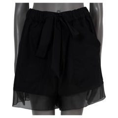 Chanel in cotone nero 202020 20P Cintura Chiffon Pantaloncini 40 M