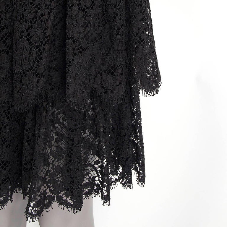 CHANEL black cotton 2013 LACE SKORTS Skirt 38 S 3