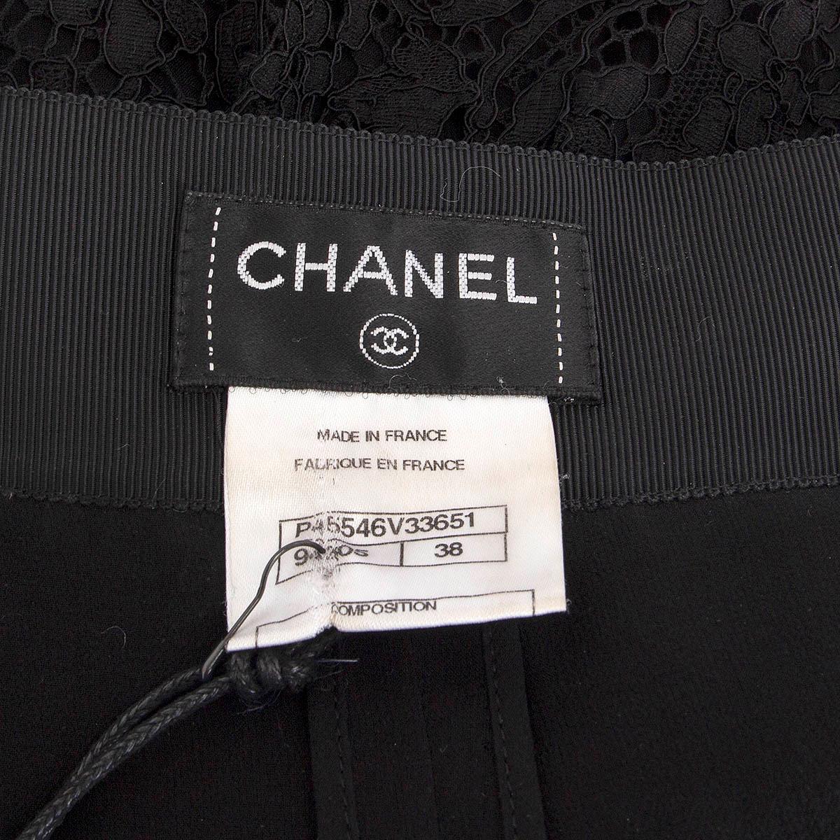 CHANEL black cotton 2013 LACE SKORTS Skirt 38 S 4