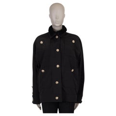 CHANEL black cotton 20A RUE CAMBOM SHEARLING LINED Jacket 40 M