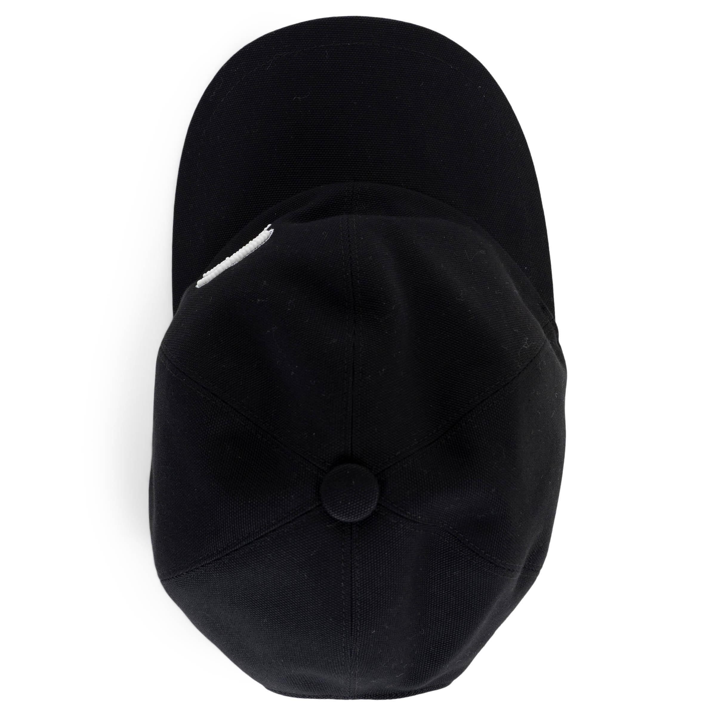 CHANEL black cotton 22P PEARL CC Baseball Cap Hat 56 - 58 For Sale