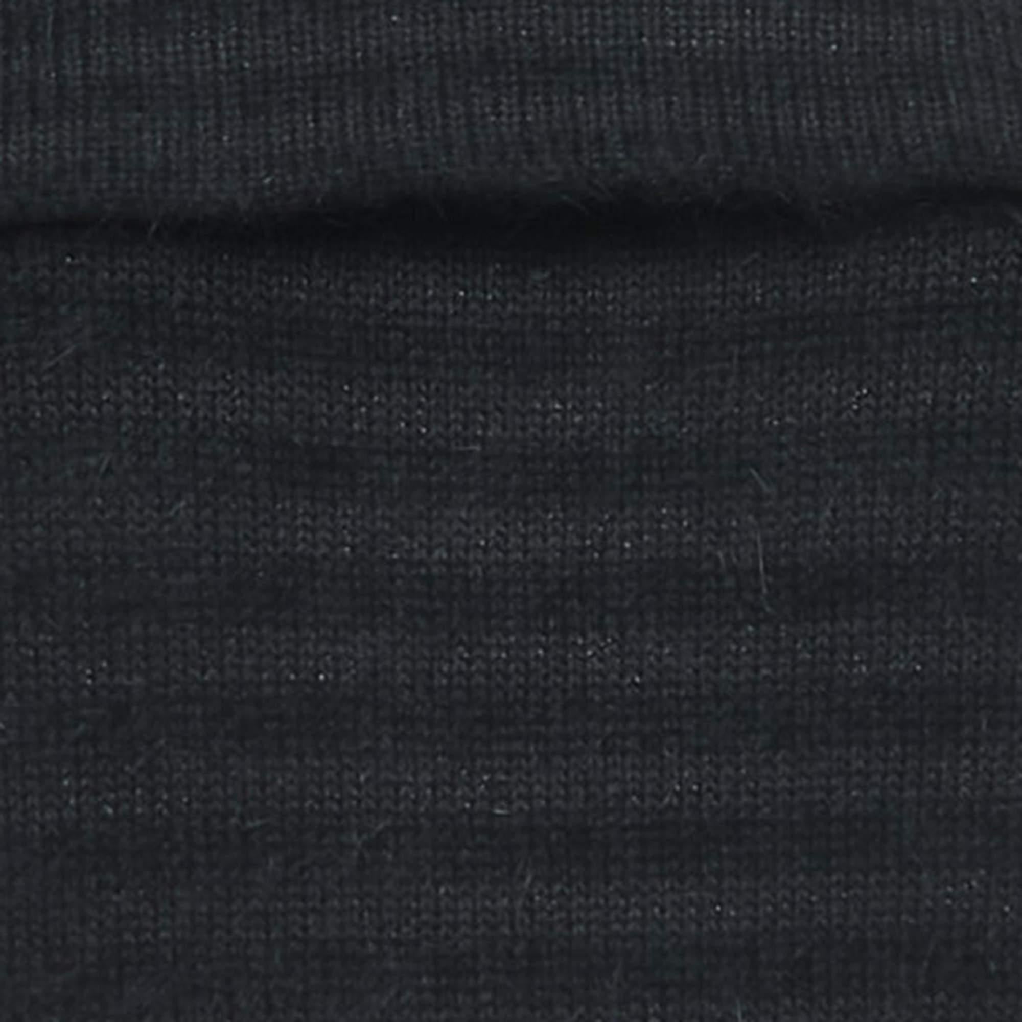Chanel Black Cotton & Angora Blend Knit Off-Shoulder Top L In Good Condition In Dubai, Al Qouz 2