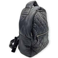 Chanel Schwarzer Baumwollrucksack - 10er Jahre