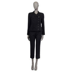 CHANEL Schwarze Baumwollmischung 1994 DOUBLE BREASTED Blazer Jacke S