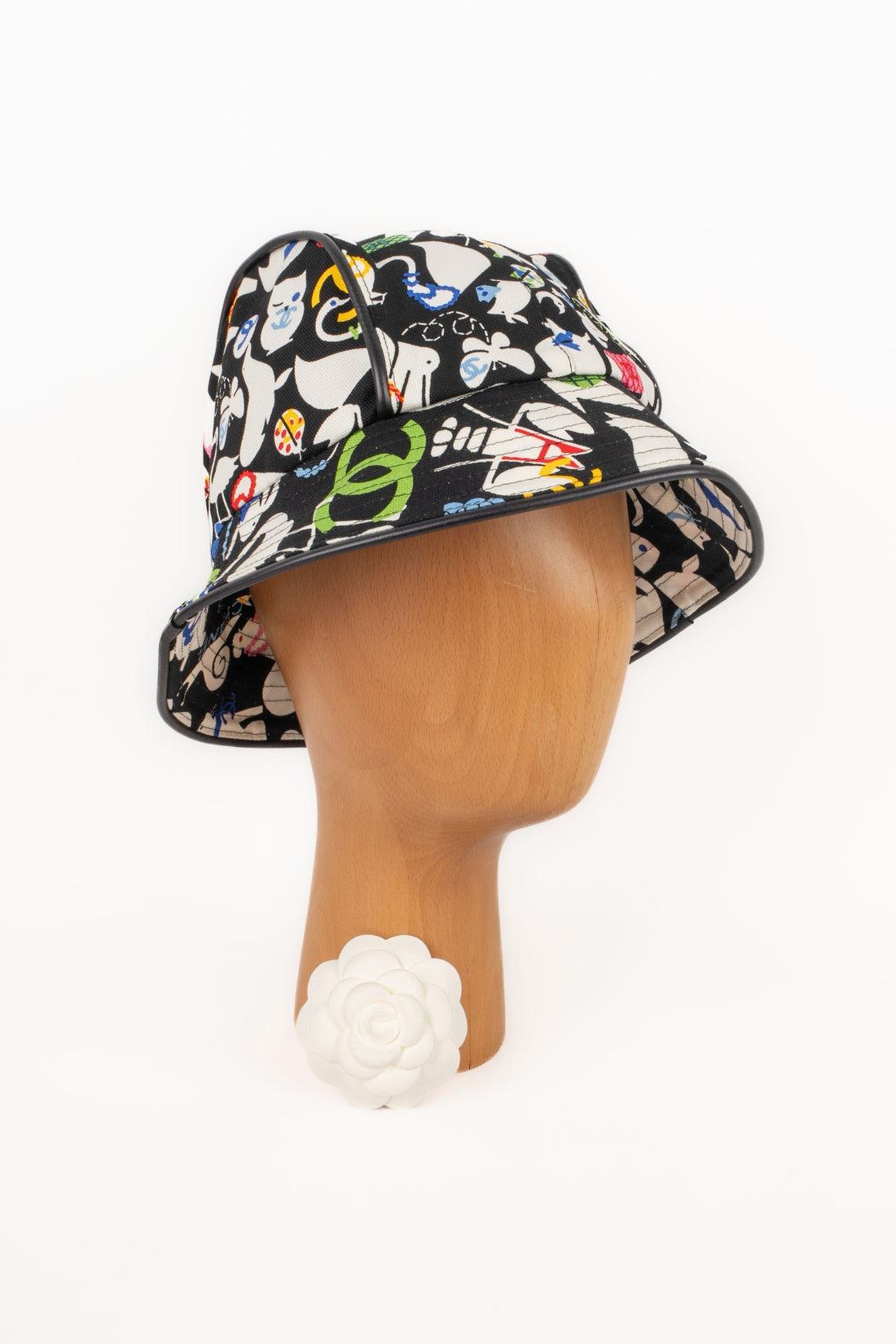 Chanel Black Cotton Bucket Hat, 2007 For Sale 3