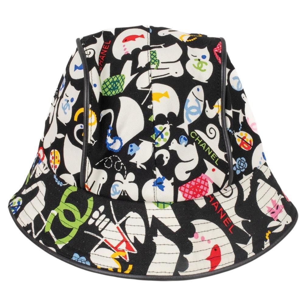 Chanel Black Cotton Bucket Hat, 2007 For Sale